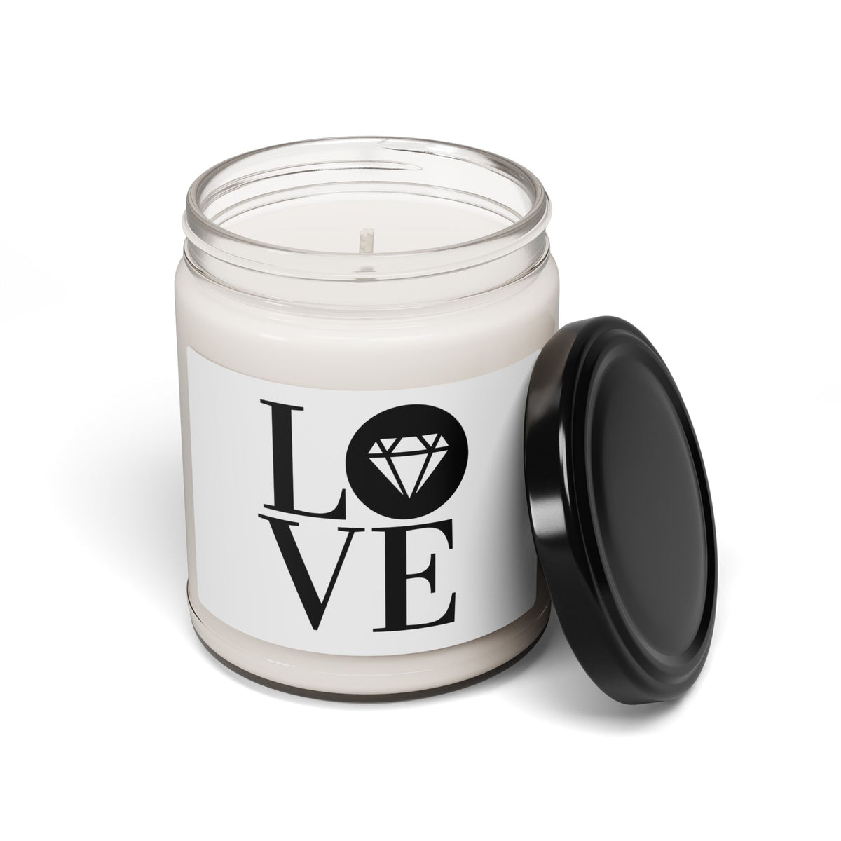 Gemstone LOVE eco-friendly soy candle, additional view