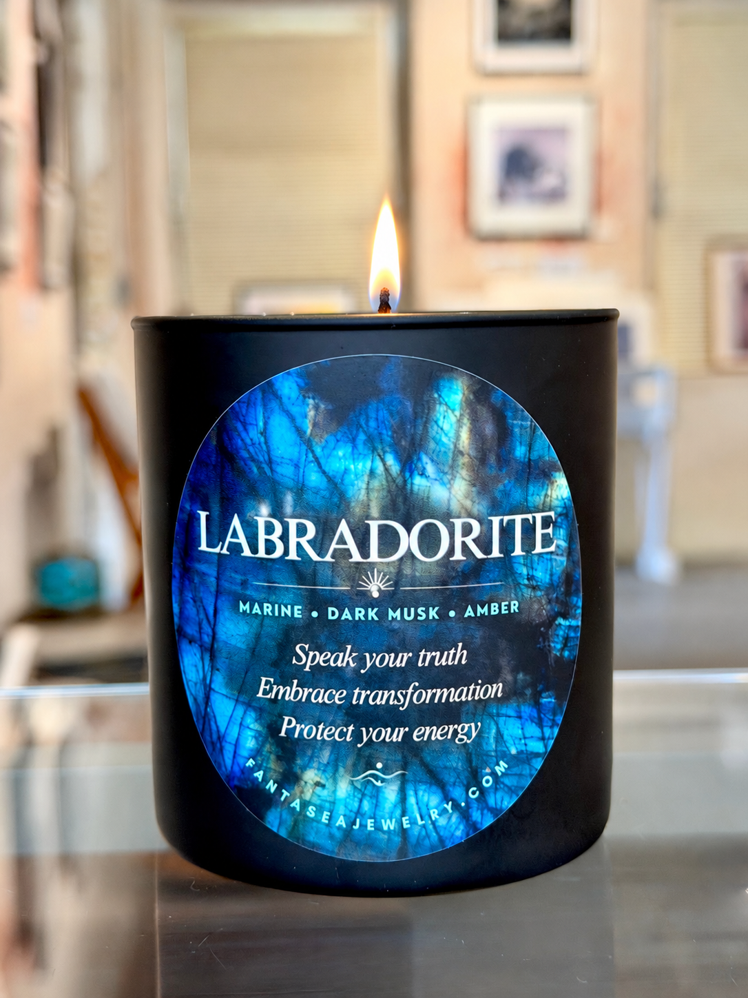 Labradorite Candle