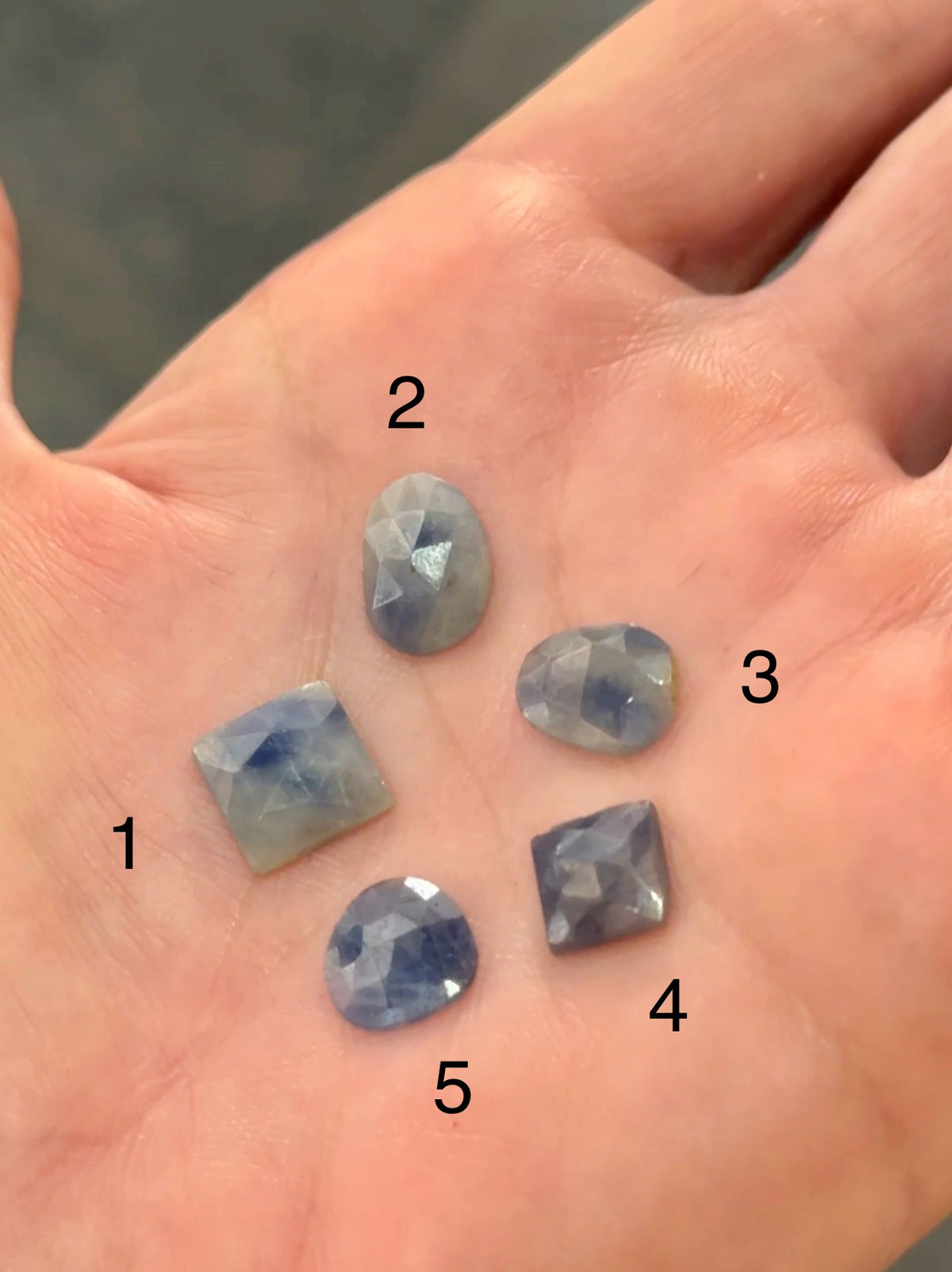 Bicolor Small Sapphire Freeform Faceted (Rose Cut) Loose Stones