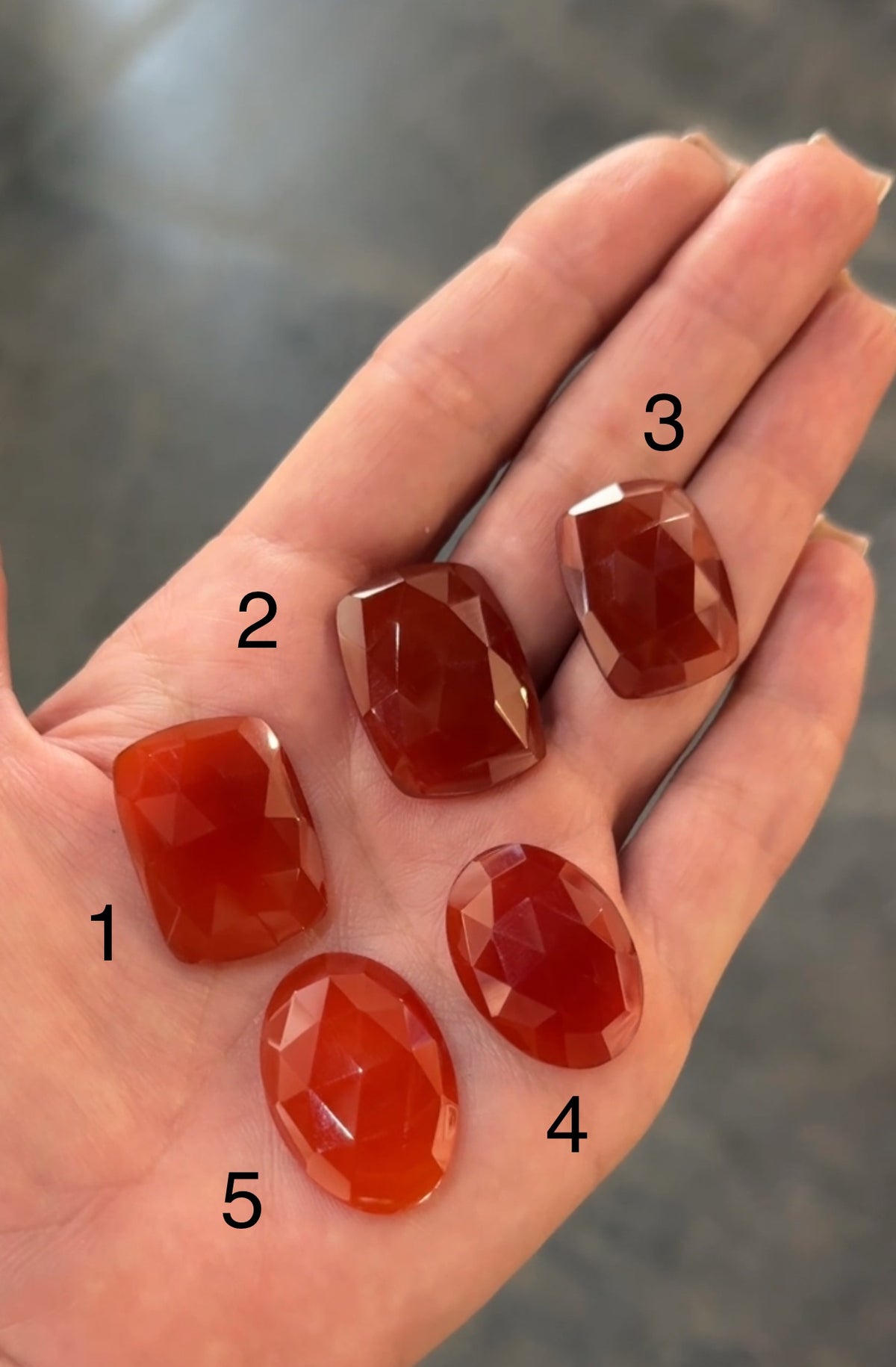Carnelian Faceted Cabochon Loose Stones Large