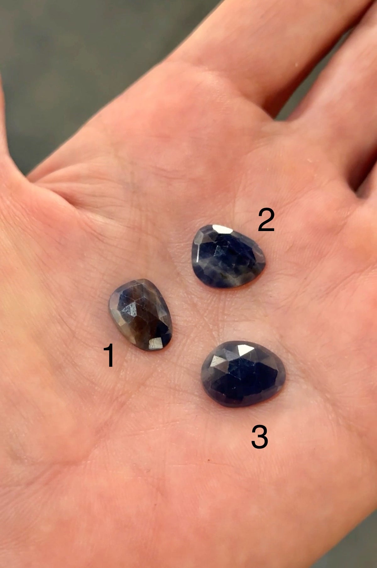 Blue Sapphire Freeform Faceted (Rose Cut) Loose Stones