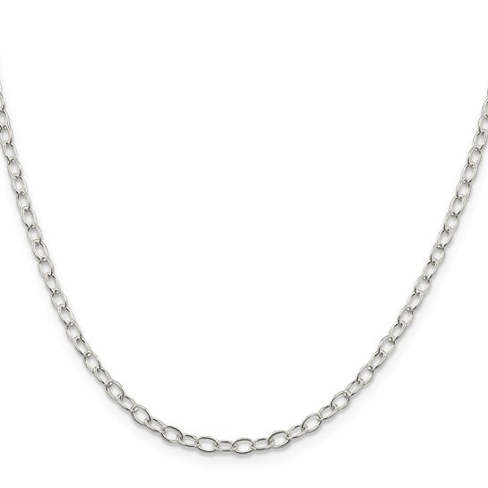 Sterling Silver Oval Cable Chain 3.40mm