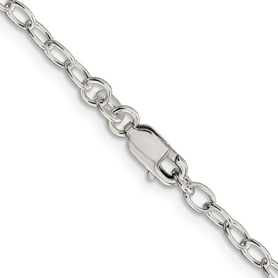 Sterling Silver Oval Cable Chain 3.40mm