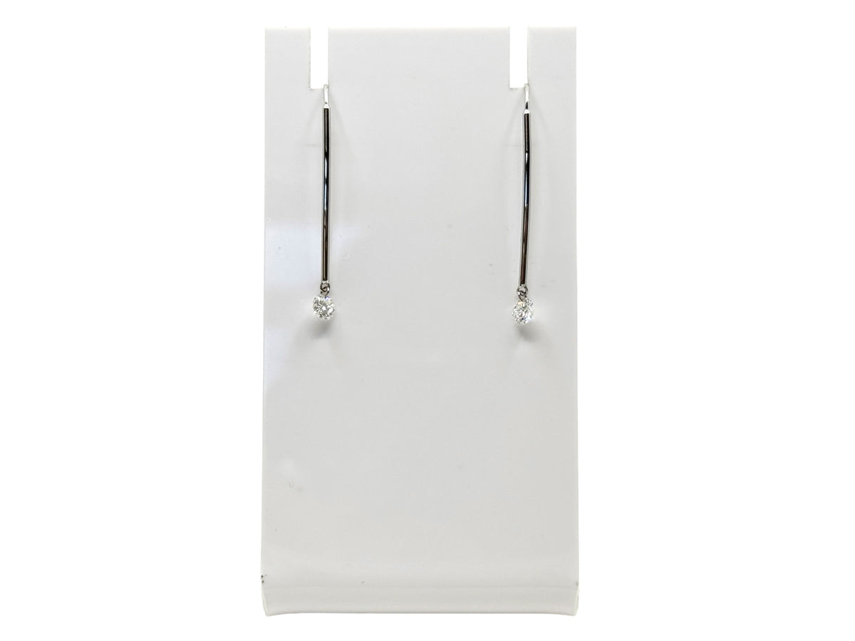 &quot;Dancing Diamond&quot; White Gold Dangle Earrings