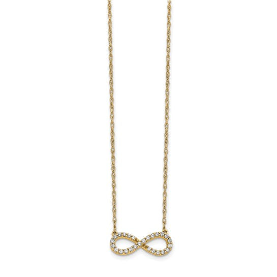 Natural Diamond Infinity Inspired Necklace 18&quot;