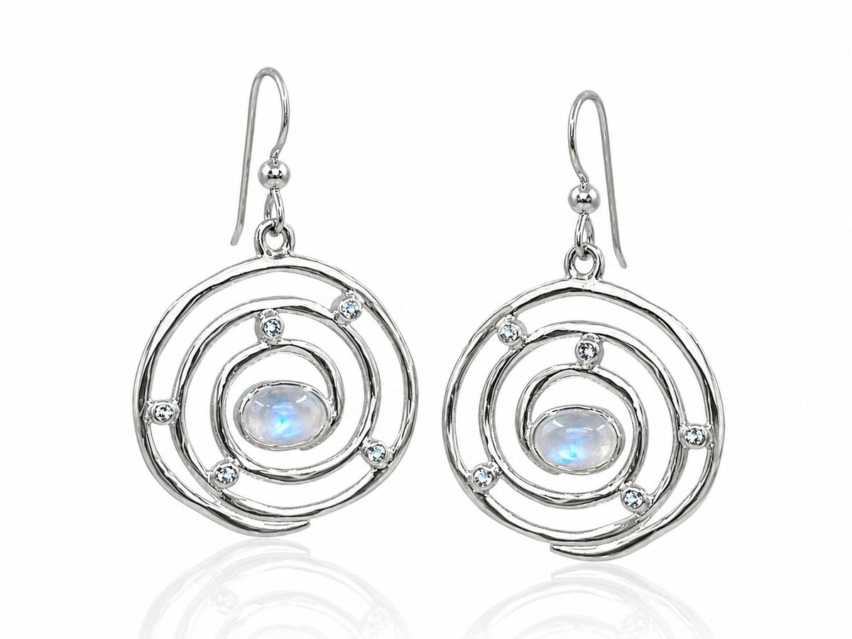 Eye of the Storm Earrings Moonstone Sterling Silver