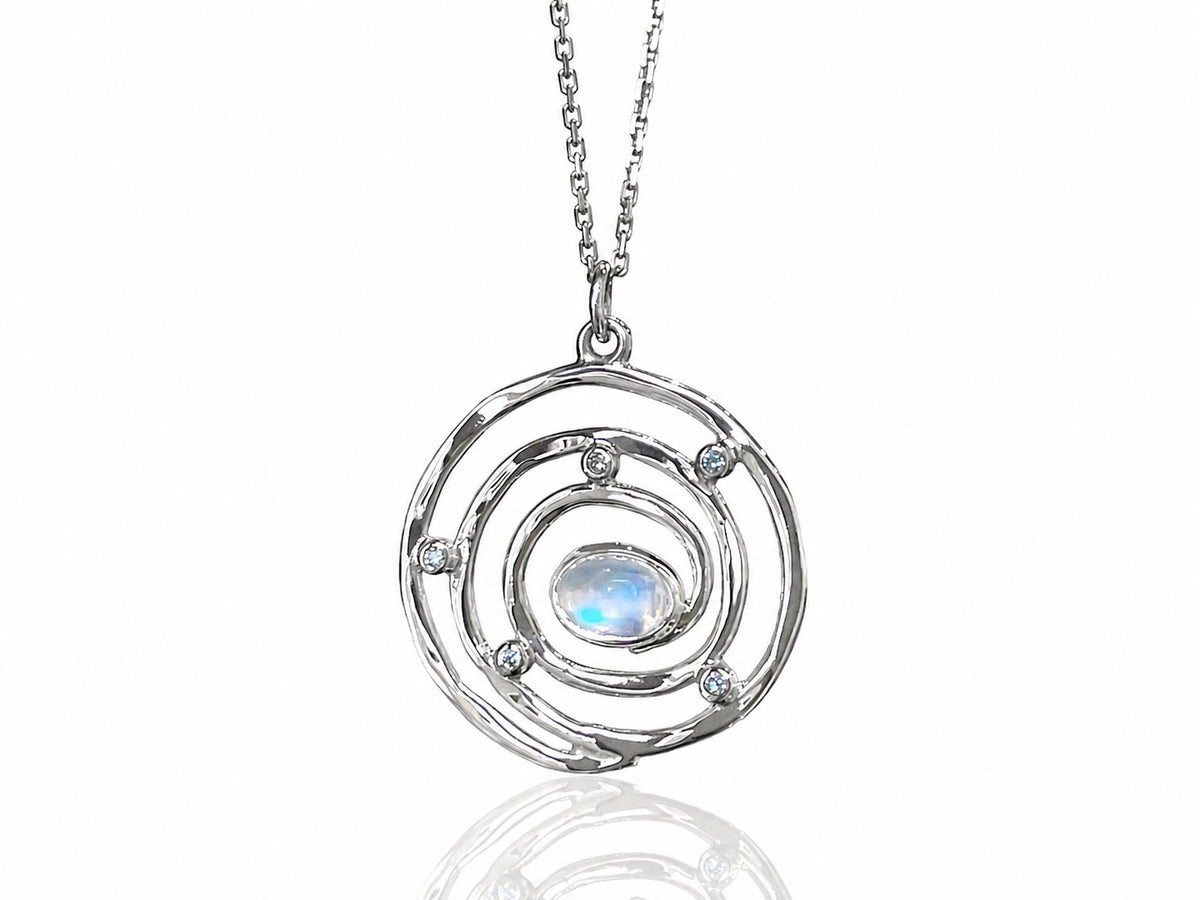 Eye of the Storm Moonstone Silver Pendant