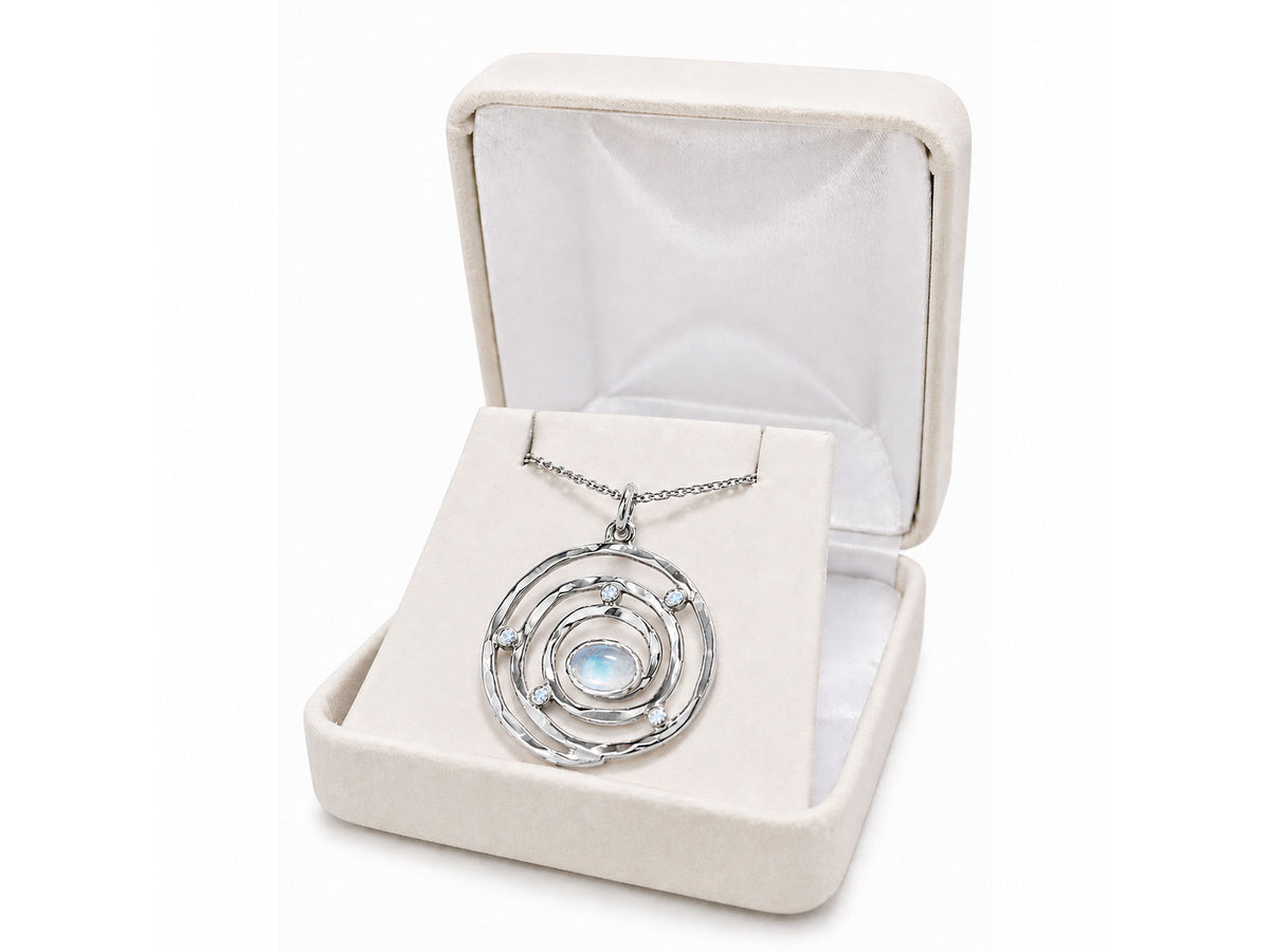 Eye of the Storm Moonstone Silver Pendant