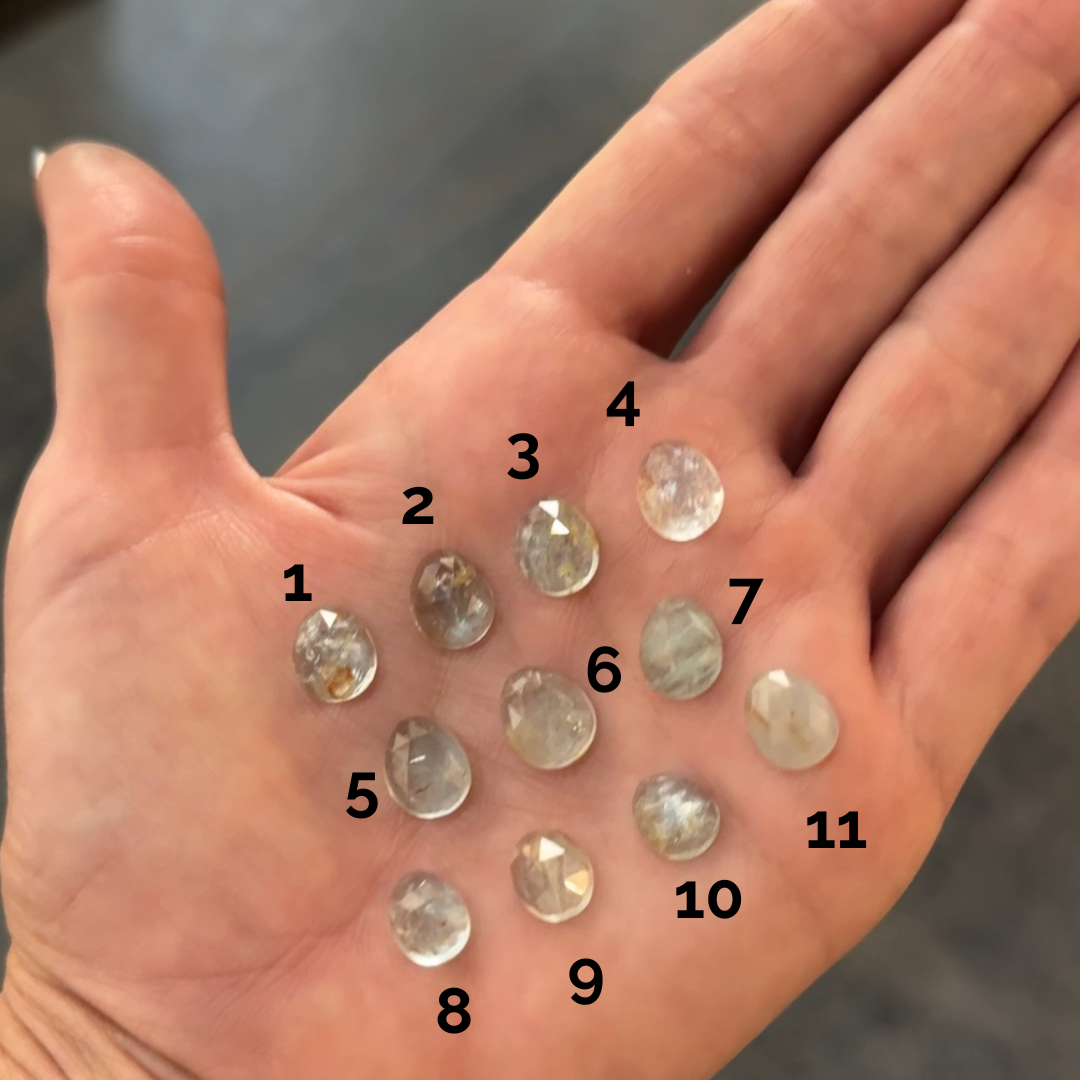 Iron Aquamarine Faceted Cabochon (Rose Cut) Loose Stones