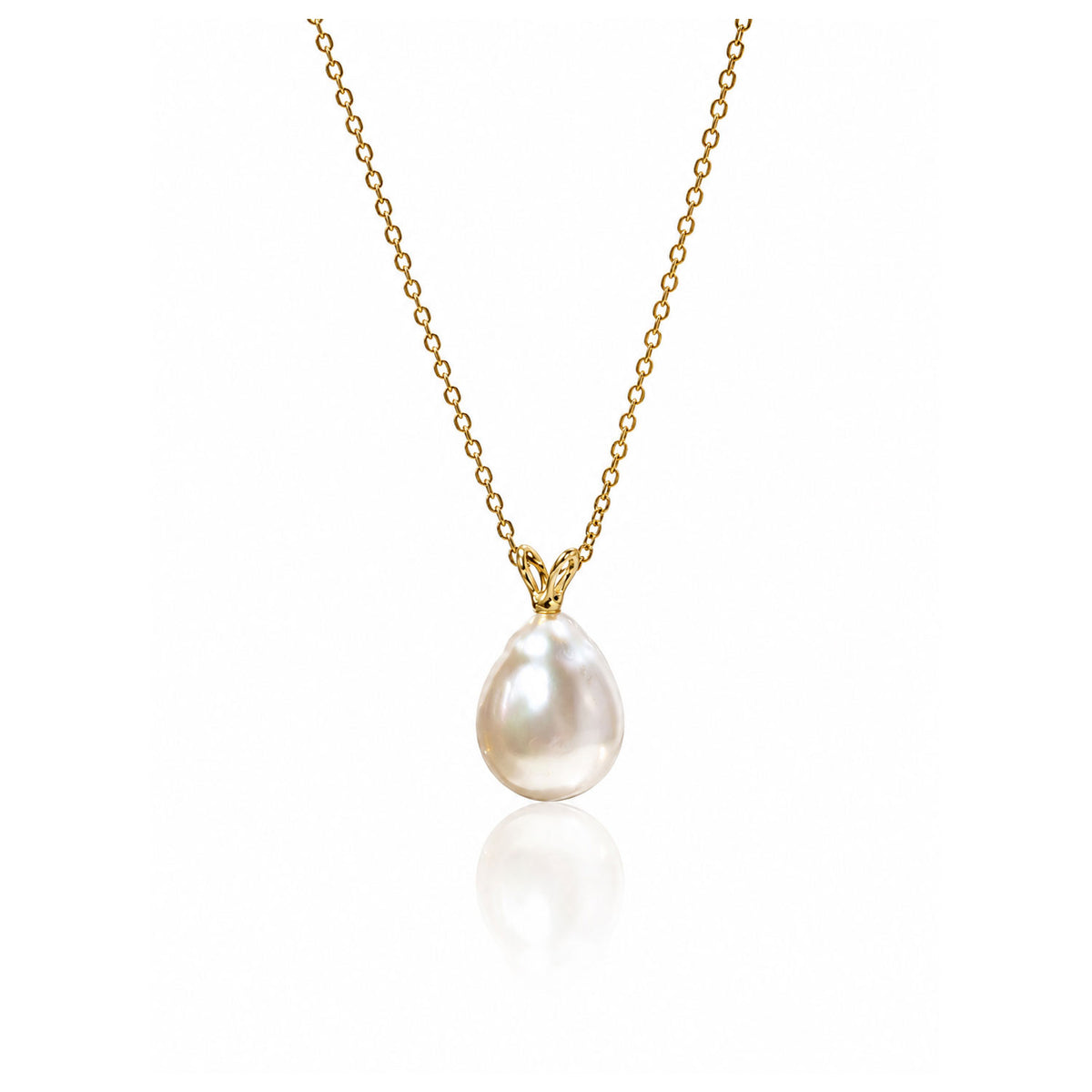 Freshwater Baroque Pearl Drop Pendant 14kt Yellow Gold