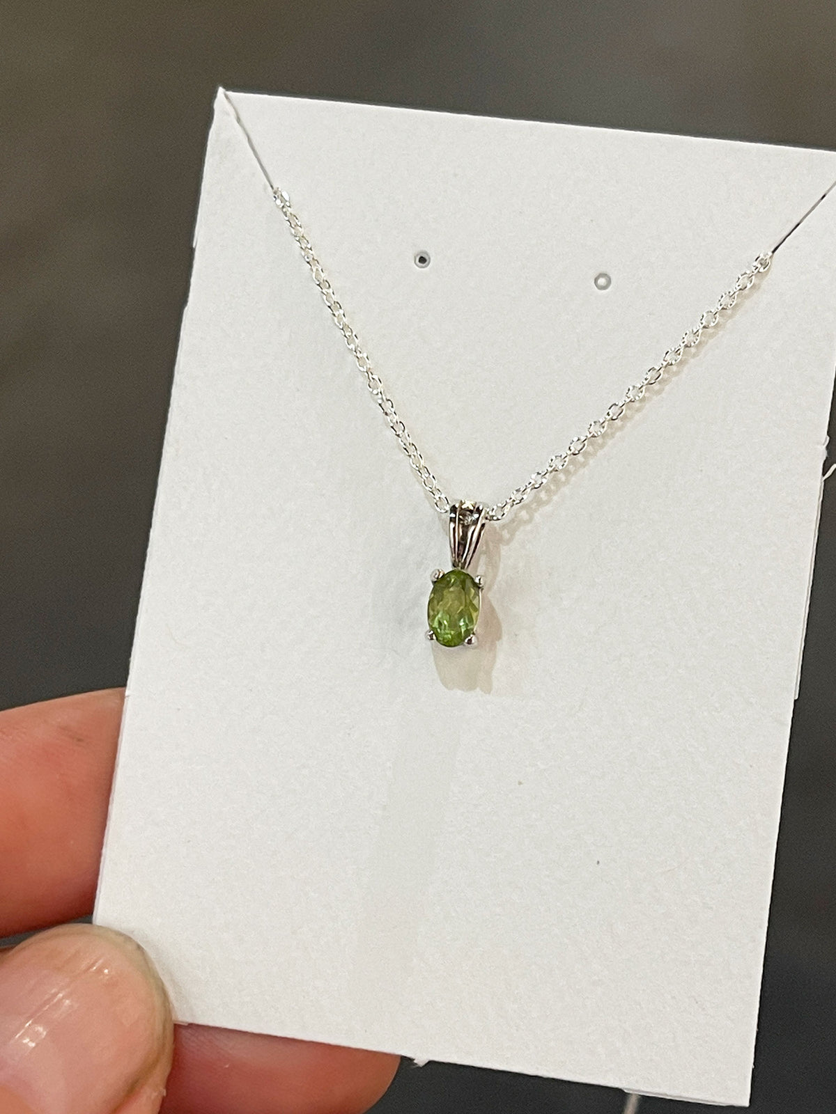 Peridot Sterling Silver Solitaire Pendant