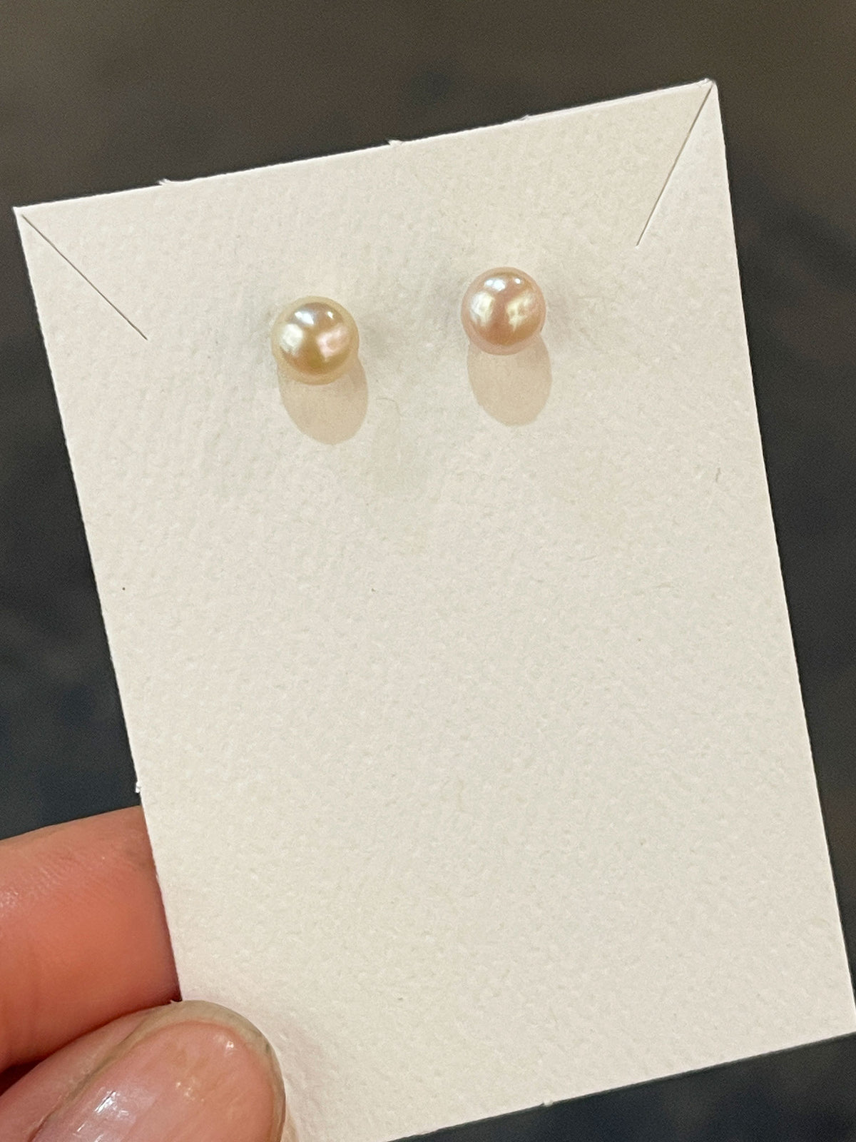 Pink Freshwater Pearl Studs Sterling Silver