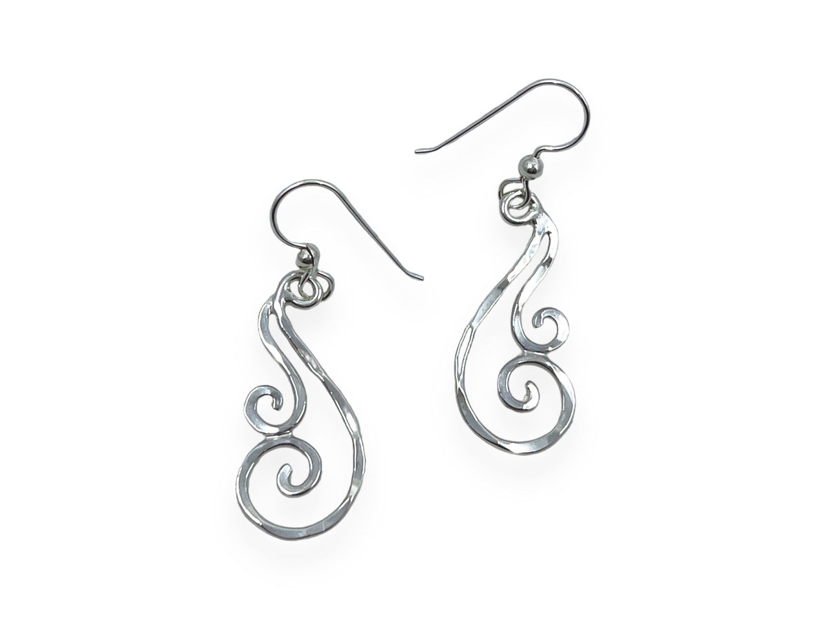 Silver Swirl Lightweight Dangle Earrings