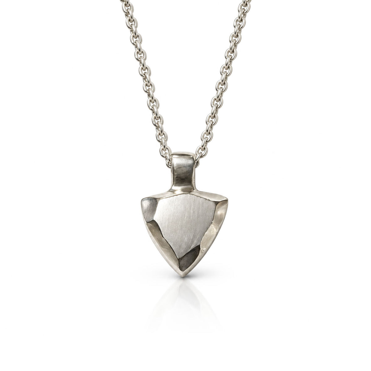 Trillion Shaped Sterling Silver Facets Pendant