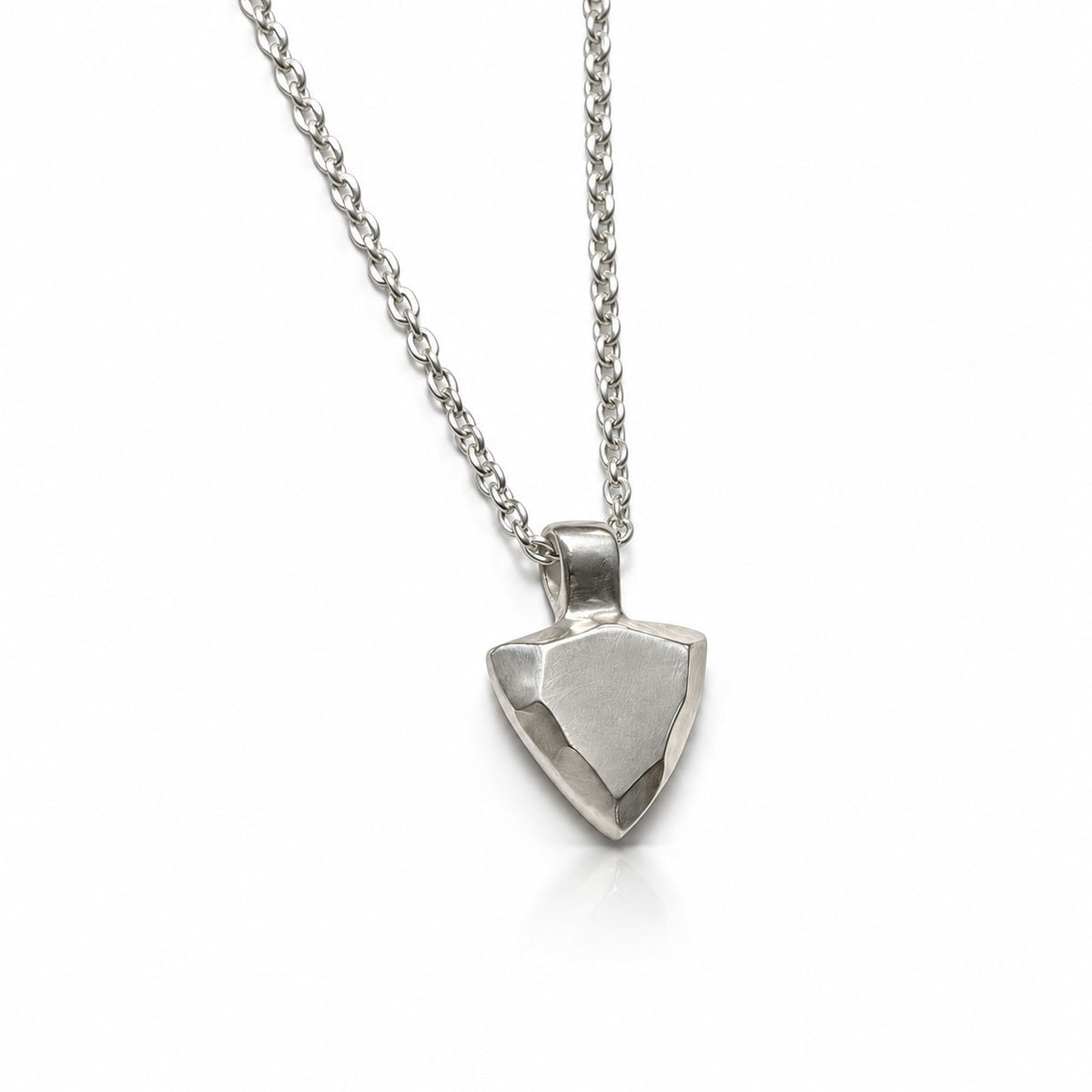 Trillion Shaped Sterling Silver Facets Pendant