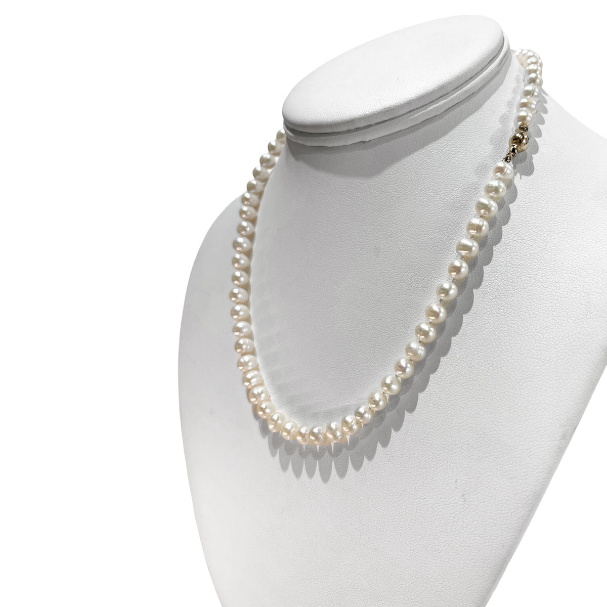 White Ringed Freshwater Cultured Pearl Necklace and Bracelet Set