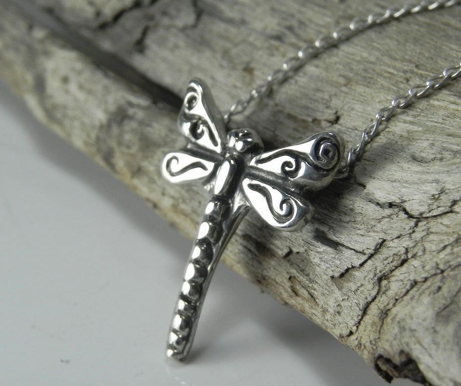 Dragonfly Necklace Sterling Silver