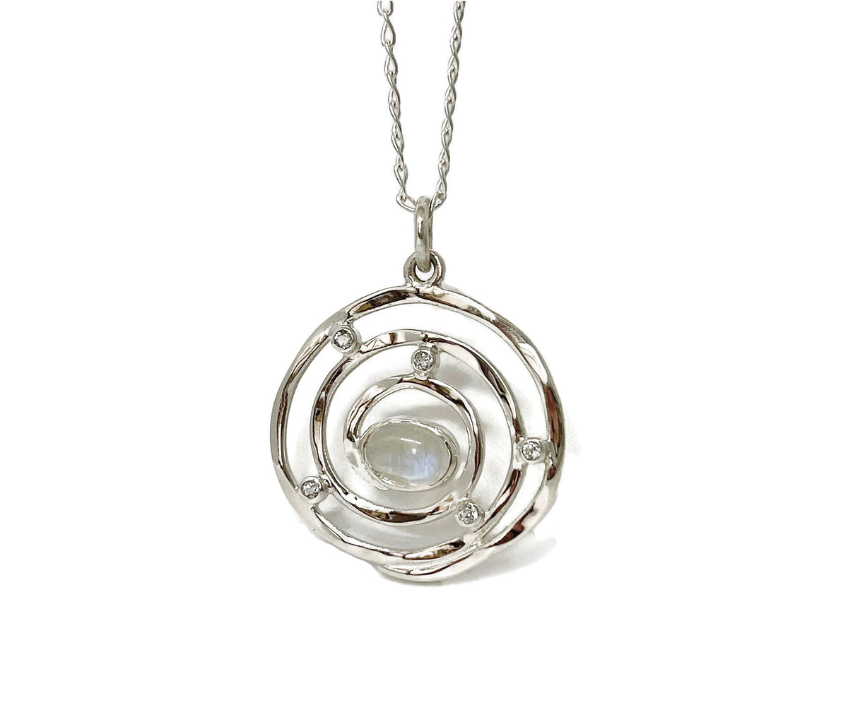 Eye of the Storm Moonstone Silver Pendant Small