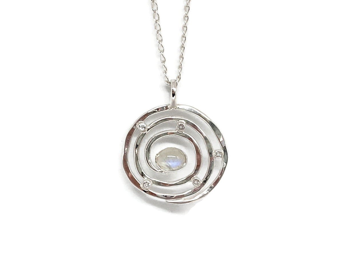Eye of the Storm Moonstone Silver Pendant Small