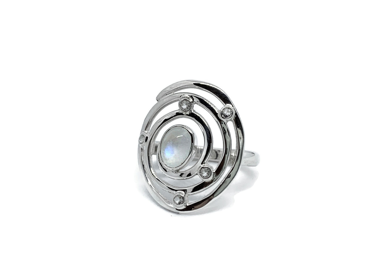 Eye of the Storm Ring Moonstone Sterling Silver