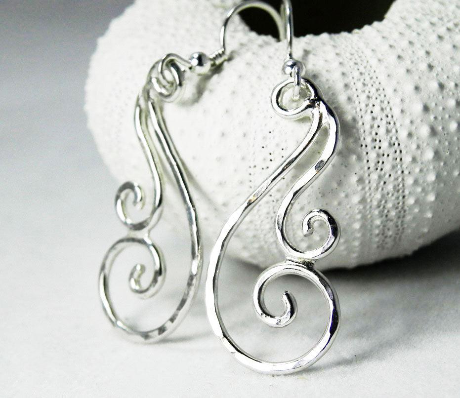 Silver Swirl Lightweight Dangle Earrings